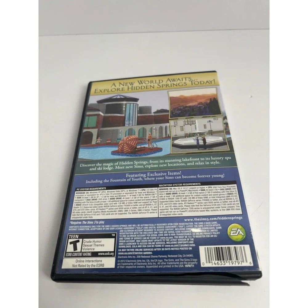 Sims 3: Hidden Springs (Windows/Mac, 2012) Read Below